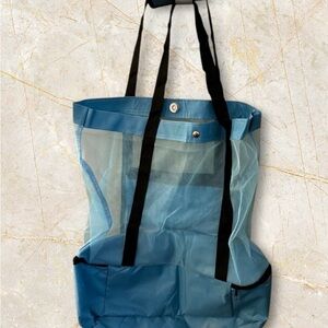 Boutique 9 Blue and Black Mesh Tote Bag